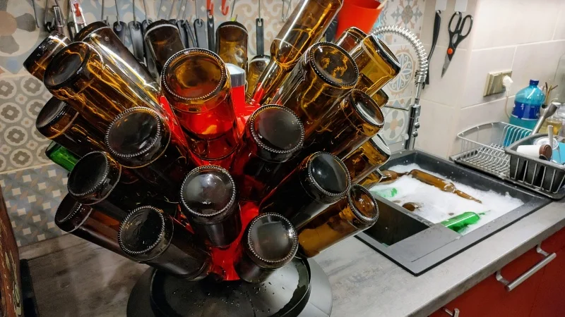 Pivní lahve a jejich mytí/sušení